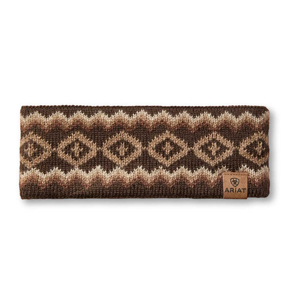 Ariat Bristol Pattern Ladies Headband - Chocolate Brown